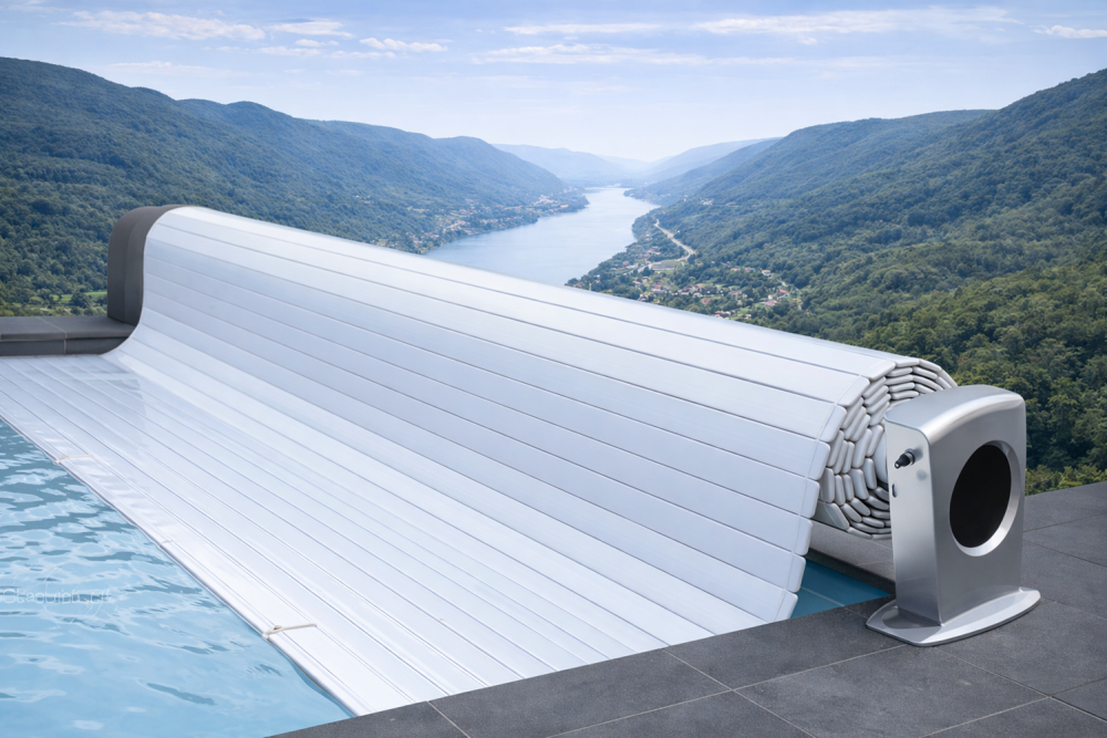 Rollabdeckung Moon elektrisch PVC Lamellen